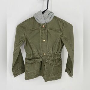 Me Jane girls button up hooded utility jean  jacket